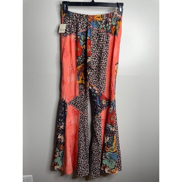 NWT Free People Love Is Wild High Rise Patchwork Bell Bottoms Pants Size XS $228 - Picture 6 of 7